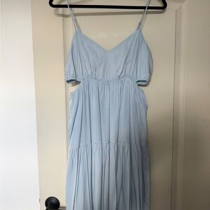 Sky Blue Maxi Dress with Spaghetti Straps